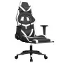 Silla gaming masaje y reposapiés cuero sintético negro blanco | Foro24.es | Tu tienda online para hogar, jardín y más Foro24.es