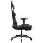 Silla gaming masaje y reposapiés cuero sintético negro blanco | Foro24.es | Tu tienda online para hogar, jardín y más Foro24.es