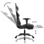 Silla gaming masaje y reposapiés cuero sintético negro blanco | Foro24.es | Tu tienda online para hogar, jardín y más Foro24.es