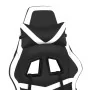 Silla gaming masaje y reposapiés cuero sintético negro blanco | Foro24.es | Tu tienda online para hogar, jardín y más Foro24.es