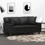 Cojines decorativos 2 uds cuero sintético negro 40x40 cm by , Cushions - Ref: Foro24-349479, Price: 28,92 €, Discount: %