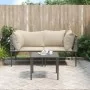 Set de muebles de jardín 3 pzas y cojines ratán sintético gris | Foro24.es | Tu tienda online para hogar, jardín y más Foro24.es