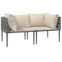 Set de muebles de jardín 3 pzas y cojines ratán sintético gris | Foro24.es | Tu tienda online para hogar, jardín y más Foro24.es