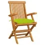Sillas de jardín 6 uds madera teca con cojines verde brillante de , Sillas de jardín - Ref: Foro24-3062567, Precio: 451,45 €,...