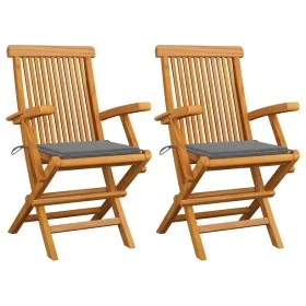 Comprar Sillas de jardín 2 uds madera maciza de