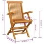 Sillas de jardín 4 uds madera teca con cojines a cuadros grises von , Gartenstühle - Ref: Foro24-3065631, Preis: 372,26 €, Ra...