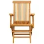 Sillas de jardín 3 uds madera teca con cojines a cuadros rojos by , Garden chairs - Ref: Foro24-3062527, Price: 231,82 €, Dis...