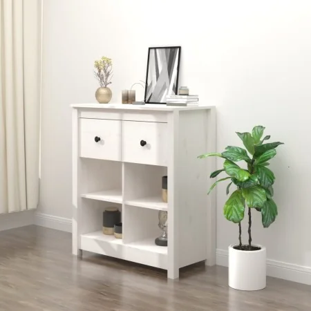 Aparador de madera maciza de pino blanco 70x35x80 cm by , Sideboards - Ref: Foro24-813765, Price: 87,12 €, Discount: %