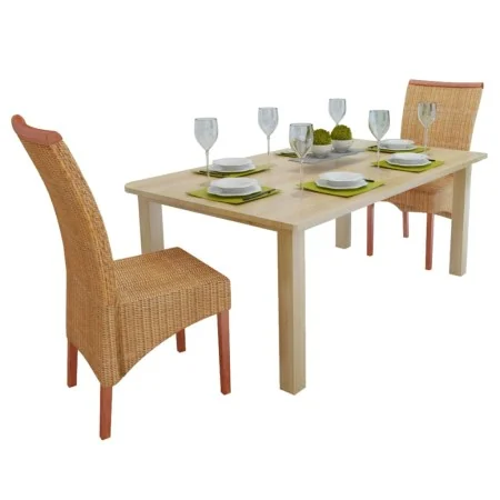 Sillas de comedor 2 unidades ratán natural marrón by , dining chairs - Ref: Foro24-243235, Price: 182,03 €, Discount: %