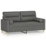 Sofá de 2 plazas con cojines tela gris oscuro 140 cm by , Sofas - Ref: Foro24-3200822, Price: 224,52 €, Discount: %