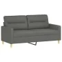 Sofá de 2 plazas con cojines tela gris oscuro 140 cm by , Sofas - Ref: Foro24-3200822, Price: 224,52 €, Discount: %