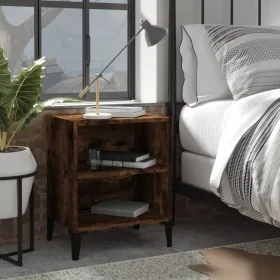 Mesitas de noche 2 uds patas de metal roble ahumado 40x30x50 cm by , Nightstands - Ref: Foro24-813105, Price: 43,16 €, Discou...