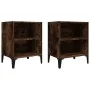Mesitas de noche 2 uds patas de metal roble ahumado 40x30x50 cm von , Nachttische - Ref: Foro24-813105, Preis: 43,16 €, Rabat...