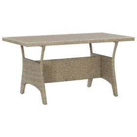 Mesa de jardín de ratán sintético gris 120x70x66 cm by , Garden tables - Ref: Foro24-316583, Price: 191,74 €, Discount: %