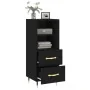 Aparador de madera contrachapada negro 34,5x34x90 cm by , Sideboards - Ref: Foro24-828645, Price: 66,36 €, Discount: %