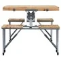 Mesa de camping plegable con 4 asientos acero aluminio de , Mobiliario de camping - Ref: Foro24-47687, Precio: 117,39 €, Desc...