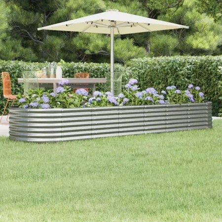Jardinera arriate acero recubrimiento polvo plata 296x80x36 cm de , Maceteros y jardineras - Ref: Foro24-318927, Precio: 56,8...