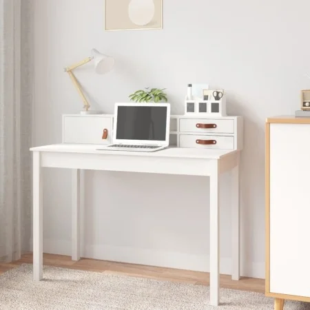 Escritorio de madera maciza de pino blanco 110x50x93 cm by , Desks - Ref: Foro24-823530, Price: 107,41 €, Discount: %