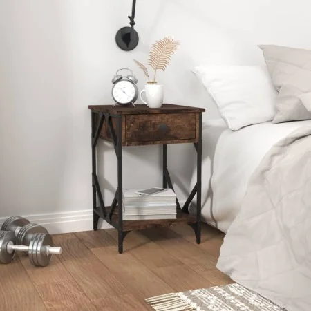 Mesita de noche madera contrachapada roble ahumado 40x42x60 cm de , Mesitas de noche - Ref: Foro24-826339, Precio: 47,01 €, D...