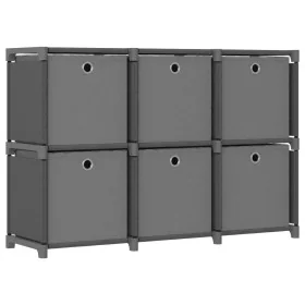 Estantería de 6 cubos con cajas de tela gris 103x30x72,5 cm by , Bookcases and shelves - Ref: Foro24-322609, Price: 44,35 €, ...