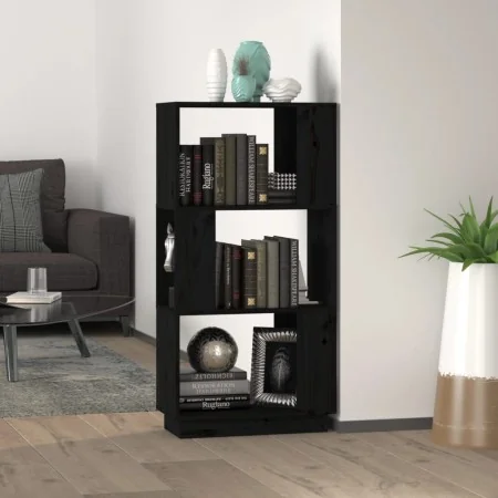Estantería/divisor de espacios madera pino negro 51x25x101 cm de , Librerías y estanterías - Ref: Foro24-814038, Precio: 48,9...