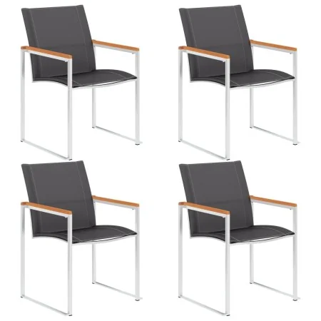 Sillas de jardín 4 unidades textilene y acero inoxidable gris von , Gartenstühle - Ref: Foro24-46496, Preis: 295,19 €, Rabatt: %