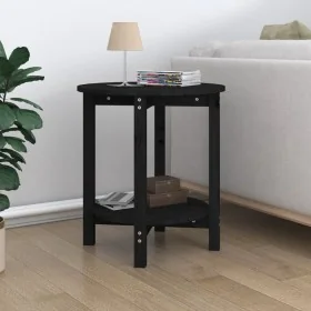 Mesa de centro de madera maciza de pino negro Ø55x60 cm by , Coffee table - Ref: Foro24-822356, Price: 54,50 €, Discount: %
