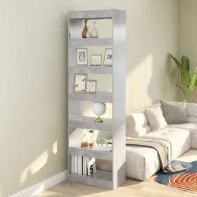 Estantería/divisor de espacios gris hormigón 60x30x198 cm by , Bookcases and shelves - Ref: Foro24-811686, Price: 89,84 €, Di...