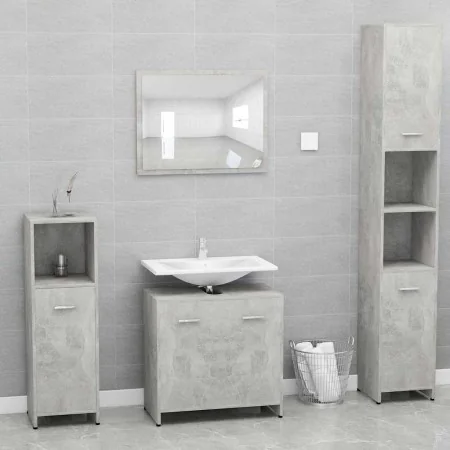Conjunto de muebles de baño madera contrachapada gris hormigón by , Bathroom furniture - Ref: Foro24-802583, Price: 83,31 €, ...