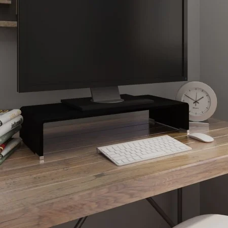 Soporte para TV/Elevador monitor cristal negro 60x25x11 cm by , TV Furniture - Ref: Foro24-244135, Price: 73,89 €, Discount: %