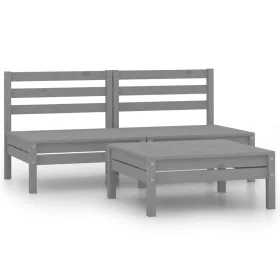 Conjunto de muebles de jardín 3 piezas madera