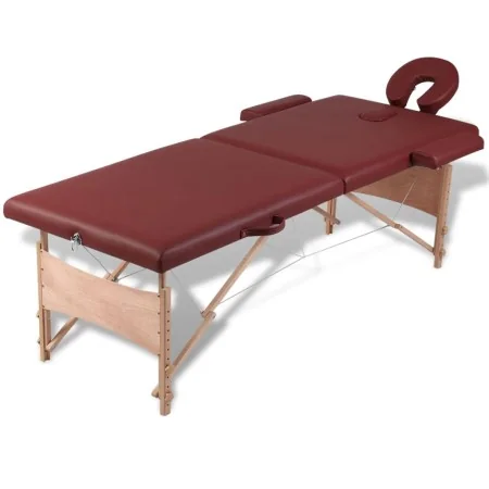 Mesa camilla de masaje de madera plegable de dos cuerpos rojos by , massage tables - Ref: Foro24-110076, Price: 133,74 €, Dis...