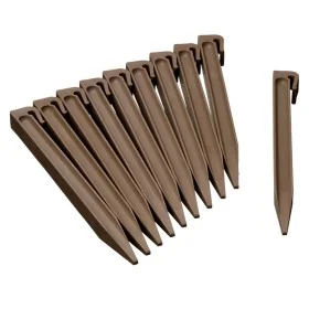 Nature Piquetas de anclaje para jardín 10 unidades gris taupe by , Garden edging and edging - Ref: Foro24-428504, Price: 21,5...