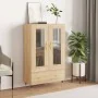 Aparador alto madera de ingeniería roble Sonoma 69,5x31x115 cm de , Aparadores - Ref: Foro24-828279, Precio: 95,43 €, Descuen...