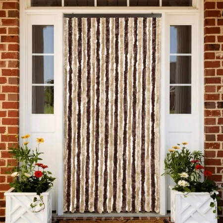 Cortina mosquitera beige y marrón claro chenilla 90x200 cm by , Mosquito nets for windows - Ref: Foro24-315121, Price: 58,99 ...