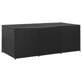 Caja de almacenaje de jardín ratán sintético negro 180x90x70 cm by , Outdoor storage boxes - Ref: Foro24-46477, Price: 267,05...