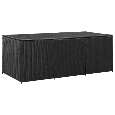 Caja de almacenaje de jardín ratán sintético negro 180x90x70 cm von , Aufbewahrungsboxen für den Außenbereich - Ref: Foro24-4...