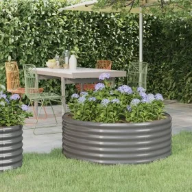 Jardinera arriate acero recubrimiento polvo gris 100x100x36 cm by , Pots and planters - Ref: Foro24-318984, Price: 37,34 €, D...