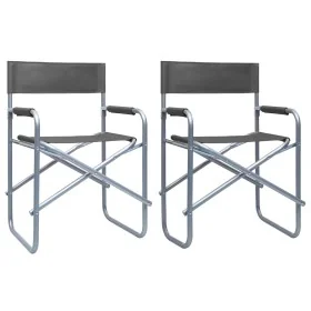 Sillas de director 2 unidades acero gris by , Garden chairs - Ref: Foro24-47920, Price: 103,49 €, Discount: %