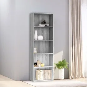 Estantería 5 niveles madera contrachapada gris