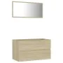 Set de muebles de baño 2 pzas contrachapada roble Sonoma by , Bathroom furniture - Ref: Foro24-804884, Price: 105,66 €, Disco...