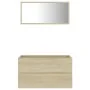 Set de muebles de baño 2 pzas contrachapada roble Sonoma by , Bathroom furniture - Ref: Foro24-804884, Price: 105,66 €, Disco...