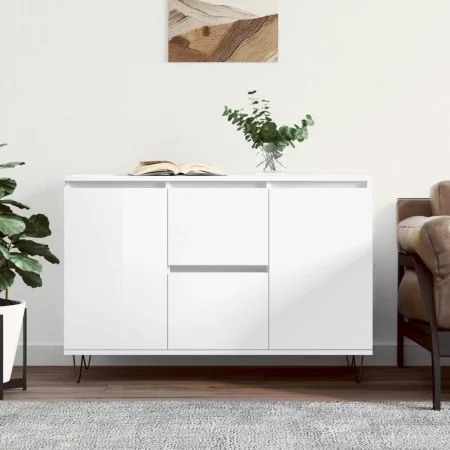 Aparador de madera de ingeniería blanco brillante 104x35x70 cm de , Aparadores - Ref: Foro24-827206, Precio: 130,78 €, Descue...
