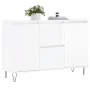 Aparador de madera de ingeniería blanco brillante 104x35x70 cm de , Aparadores - Ref: Foro24-827206, Precio: 130,78 €, Descue...
