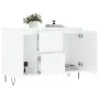 Aparador de madera de ingeniería blanco brillante 104x35x70 cm de , Aparadores - Ref: Foro24-827206, Precio: 130,78 €, Descue...