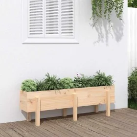 Arriate elevado de jardín madera maciza de pino 121x30x38 cm by , Pots and planters - Ref: Foro24-825198, Price: 57,35 €, Dis...