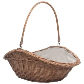 Cesta para leña con asa sauce natural 60x44x55 cm von , Brennholztaschen und -halter - Ref: Foro24-286988, Preis: 60,67 €, Ra...