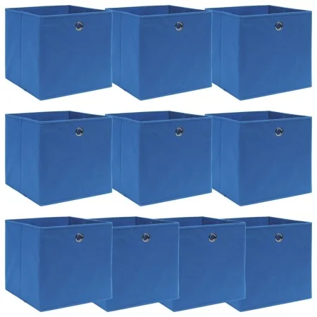 Cajas de almacenaje 10 uds tela azul 32x32x32 cm von , Aufbewahrungskörbe - Ref: Foro24-288339, Preis: 47,69 €, Rabatt: %