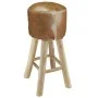 Taburete de cocina de cuero auténtico y madera de teca maciza von , Küchenhocker - Ref: Foro24-244542, Preis: 146,20 €, Rabat...