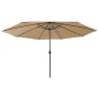 Sombrilla de jardín con luces LED gris taupe 400 cm by , Umbrellas - Ref: Foro24-312533, Price: 100,13 €, Discount: %